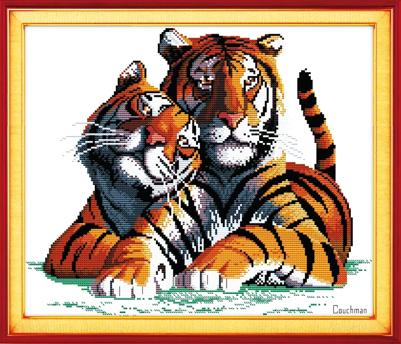 

wholesale Fall in love cross stitch kits DMC Animal 14ct white 11ct printed embroidery DIY handmade needle work wall home decor