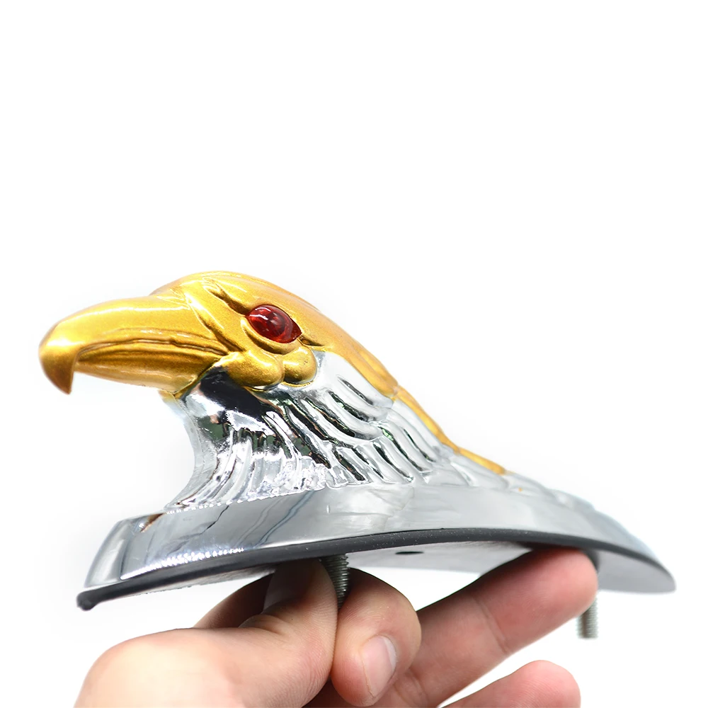 silver & Gold Motorcycle Eagle Head Fender Ornament with Red Lighted Eye Motorbike ATV Bike Aluminum Front Mudguard Decoration silver & Gold Motorcycle Eagle Head Fender Ornament with Red Lighted Eye Motorbike ATV Bike Aluminum Front Mudguard Decoration
