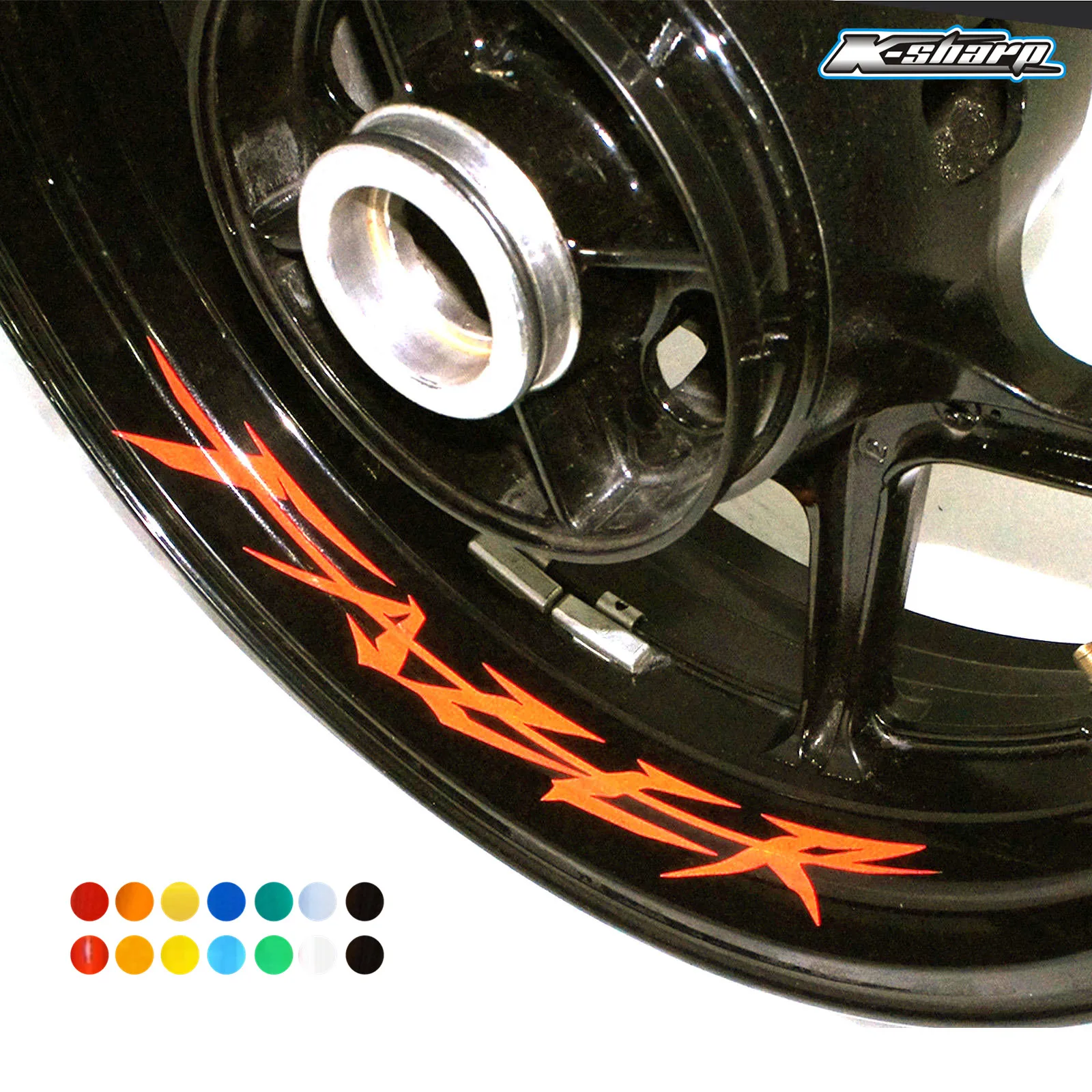 

8 X custon inner rim decals wheel reflective sign Stickers stripes FIT YAMAHA FAZER