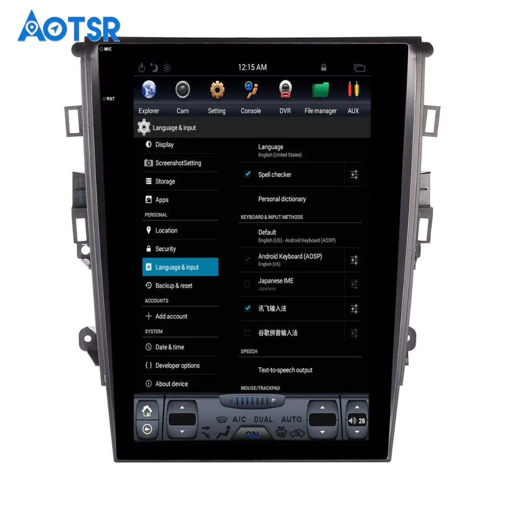Discount Tesla style pure Android 12.1" Car No DVD Player GPS Navigation For Ford Mondeo Fusion MK5 2013+ stereo auto unit multimedia 5
