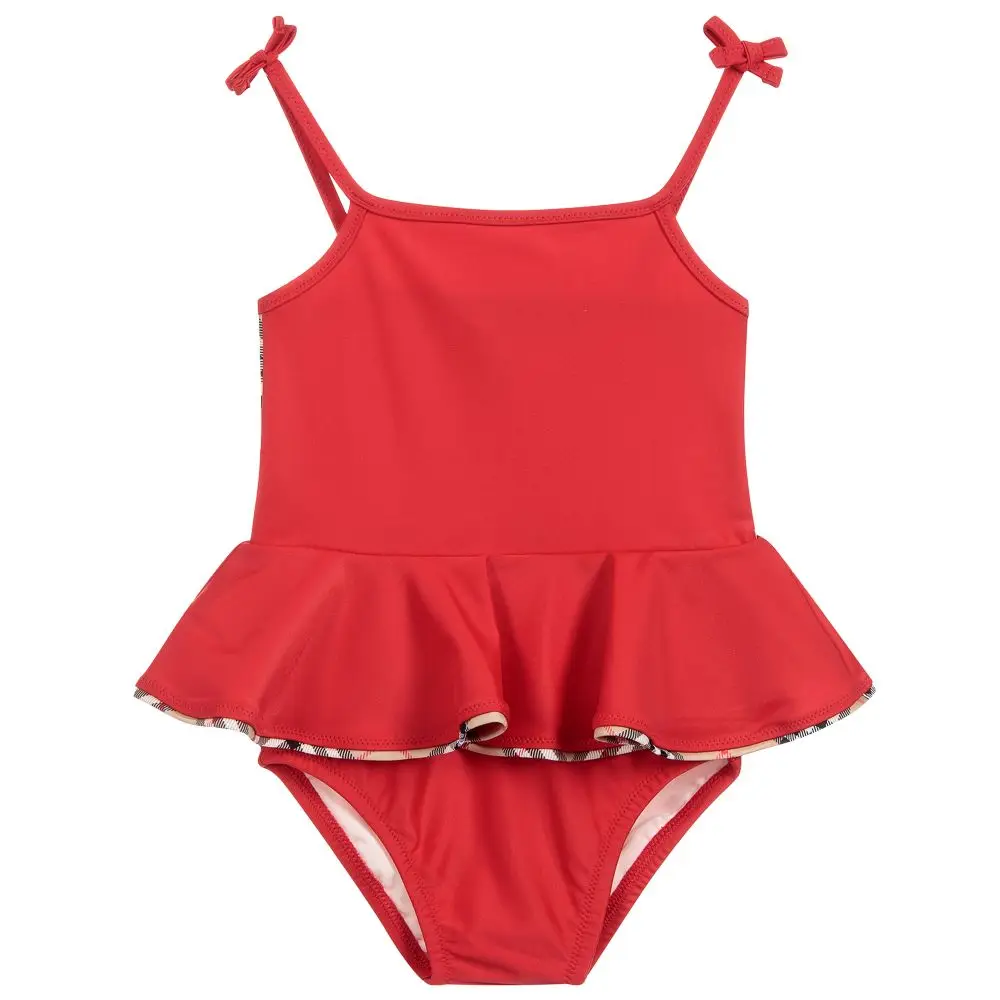 

2019 Summer New Fashion Girls Swimwear Baby One Piece Swimsuit Kids Clothing Plaid Children Swimsuit for Girls Clothes 80-150cm