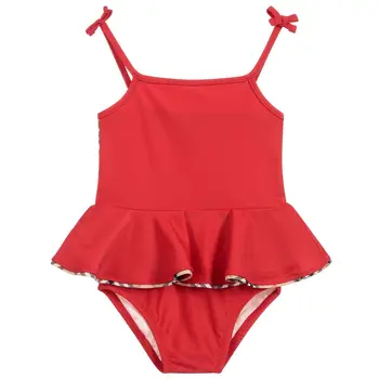 

2019 Summer New Fashion Girls Swimwear Baby One Piece Swimsuit Kids Clothing Plaid Children Swimsuit for Girls Clothes 80-150cm