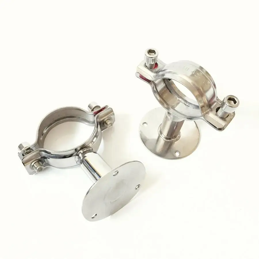 

45-48mm 1-3/4" 45mm Pipe Hanger Bracket Clamp Support Clip With Base Plate 304 Stainless For Beer Brewing L=50mm