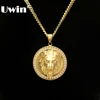 Mens Hip Hop Jewelry Iced Out Gold Color Fashion Bling Bling Lion Head Pendant Men Necklace Gold Color For Gift/present 1