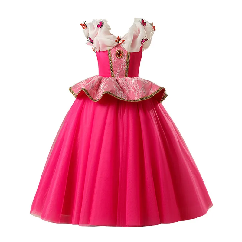 Children's princess dress party ball skirt Toddler Baby Kids Girls Ruffles Tullee 3D Butterfly Party Cos Princess Dress #4j22 (6)