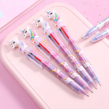 

3/6/10 Colors Unicorn Ballpoint Pen Cartoon Ball Pens For Kids Gift Material Escolar office school Writing supplies