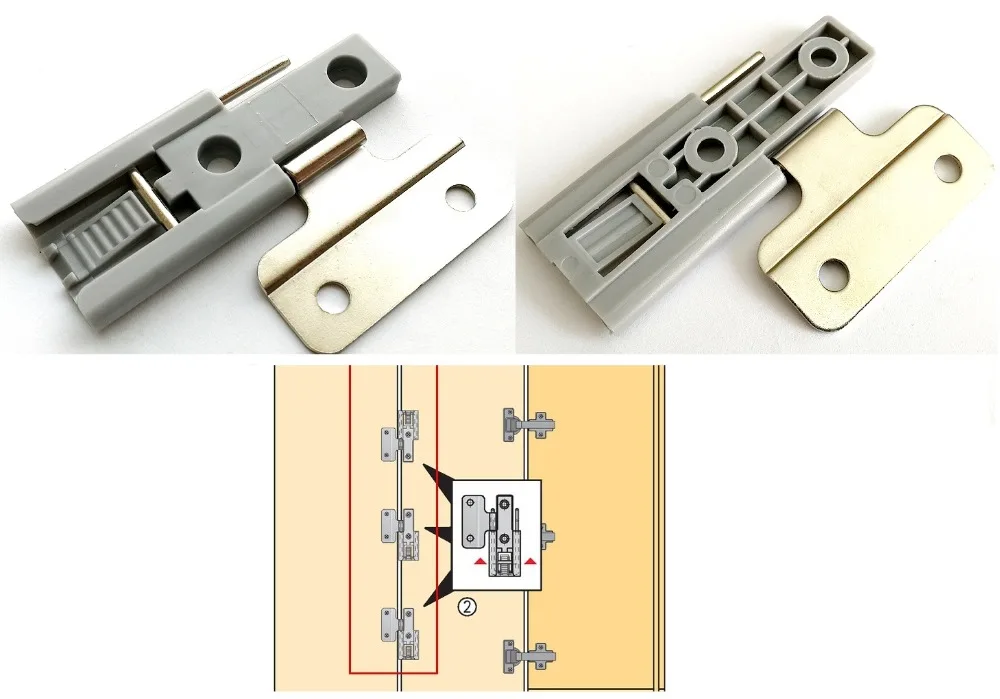 2 шт./лот раздвижные петли для двери шкафа