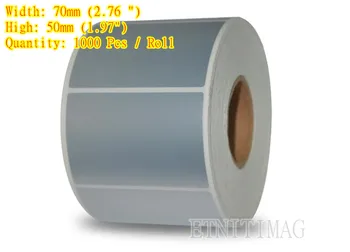 

Silver PET Label Sticker Paper 70x50mmx1000 Pcs/Roll Self-adhesive Direct Print Logistics Label Accept Customized Sticker Order