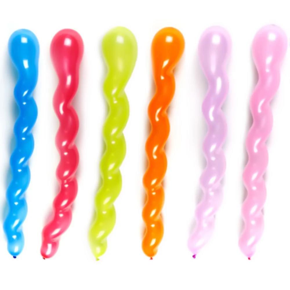 100pcs/lot Screw Twisted Latex Balloon Spiral Long Balloon Wedding