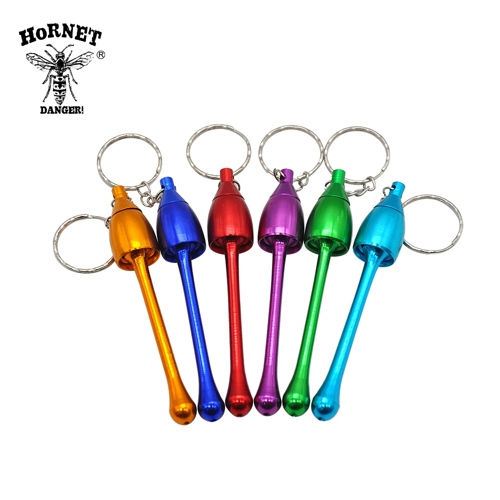 

Colorful Mushroom Smoking pipe Metal Pipe With Key Ring Portable Tobacco Pipe Weed pipe