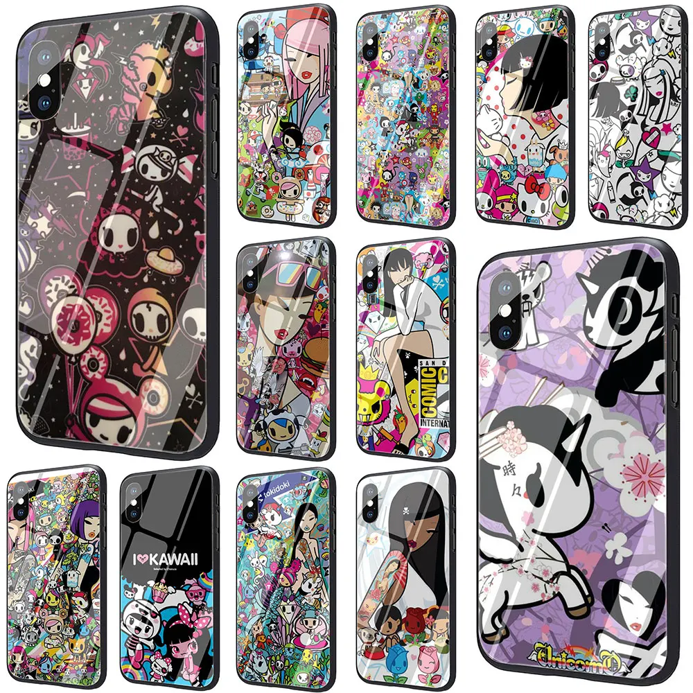 

Japan Tokidoki Japanese Newly Arrived Cell Tempered Glass Phone Cover Case for iPhone 11 Pro 6 6S Plus 7 8 Plus X XS XR XS Max