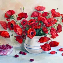 Вишневая сафлорная художественная ручная роспись креативная цифровая картина маслом 24 Цвета Пигмент Кисть DIY живопись по номеру