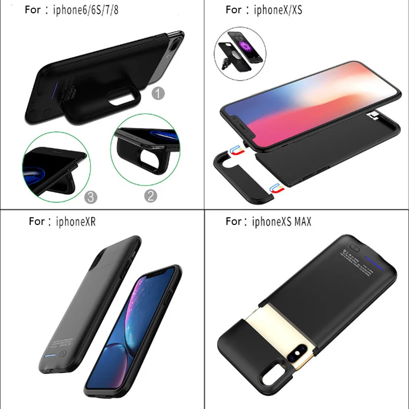 Mobile Phone Battery Charger protector Case for apple coque iphone 6 7 8 Plus X XS Max 4200/5000 mAh Capacity Power bank cover