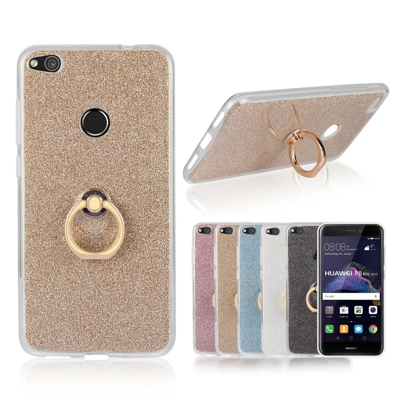 Силиконовый чехол-держатель для Huawei Honor P8 Lite 2017 прозрачный мягкий чехол из ТПУ с