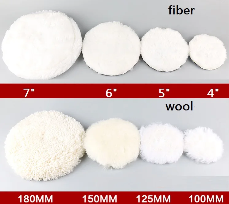 "- 7" 2 шт, машина для воска красоты автомобиля шерсть Полировочный диск самоклеющиеся Шерстяные Колеса, оптоволоконный диск