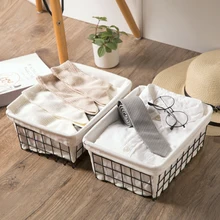 Японский стиль холст железная корзина для хранения стол фруктов фруктовые закуски коробка для хранения фруктов корзина для хранения