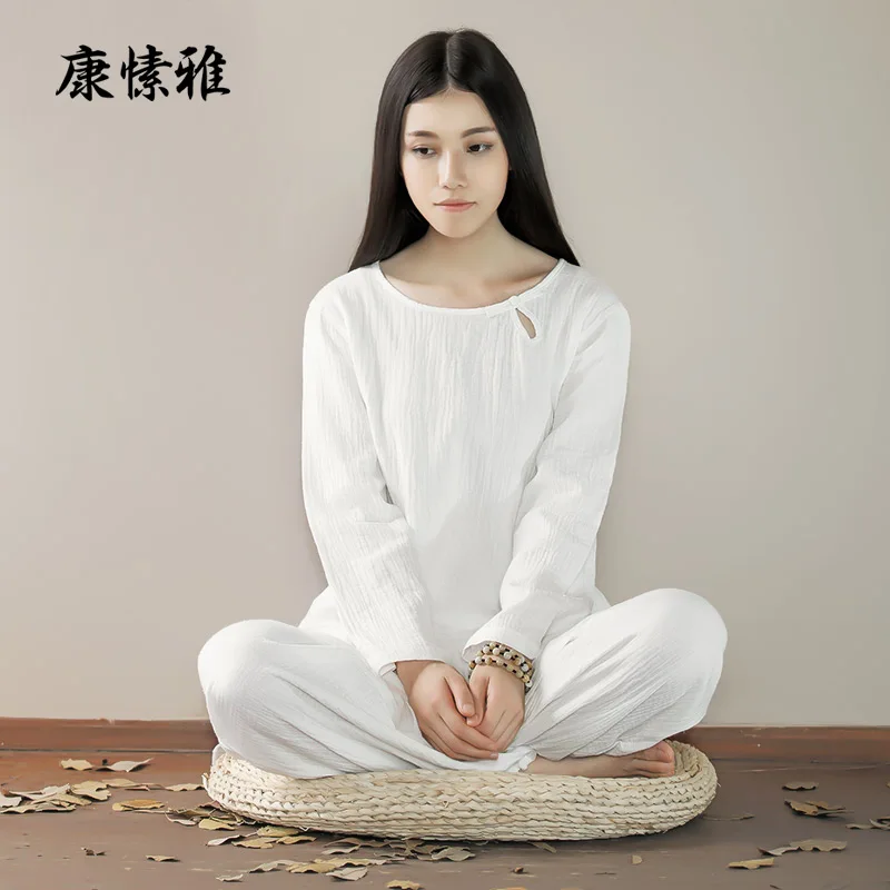 New High Quality Women's 100 Cotton Yoga Clothes Lay Meditation Suit