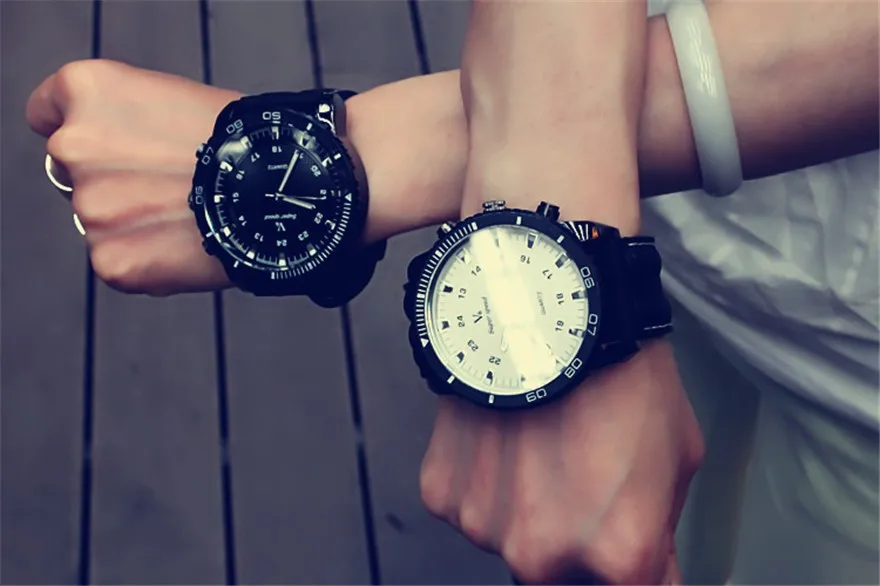 Корейская Мода Relogio мужские необходимые спортивные студенческие часы с большим циферблатом нейтральные силиконовые часы деловые наручные часы Новинка