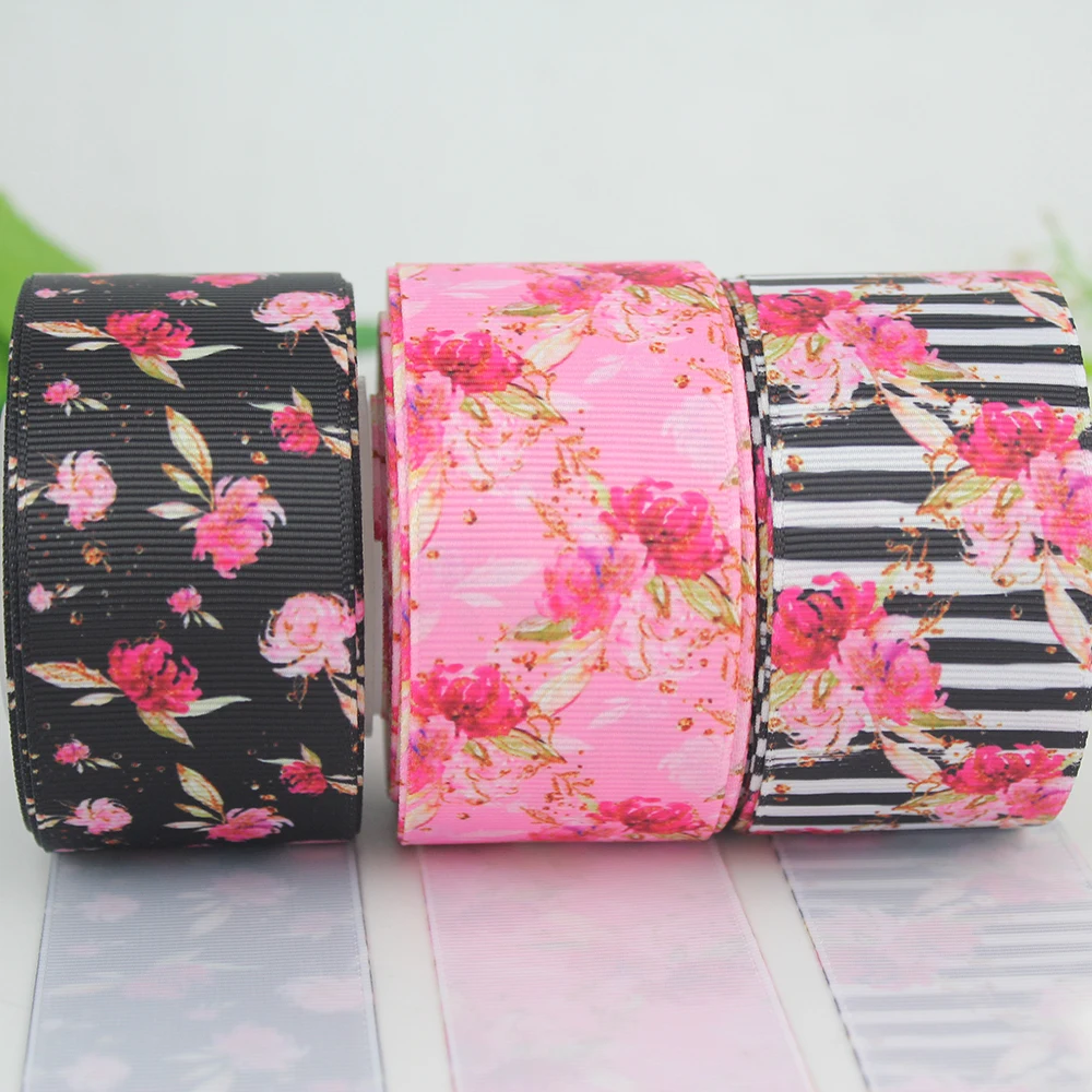 fashion floral printed grosgrain ribbon (2)
