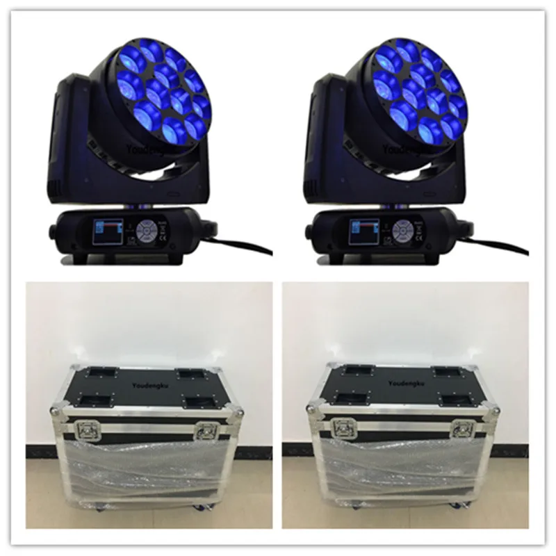 4 pcs with flightcase 12*40w 4 in 1 RGBW high power bee eye moving head beam led moving head wash with zoom