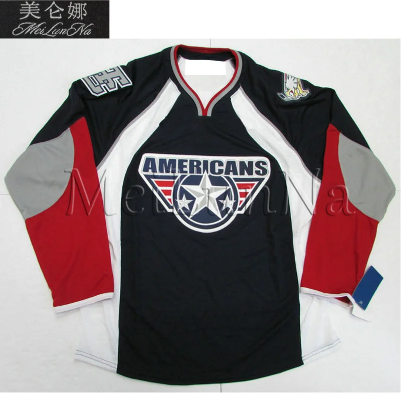 

MeiLunNa Custom Tri City Hockey Americans jerseys Jake Bean Michael Rasmussen Dylan Coghlan Sewn On Any Name NO.Size W