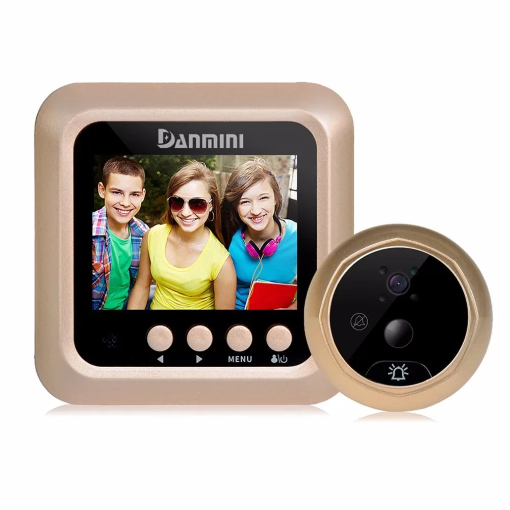 

DANMINI 2.4 Inch Color Screen Wireless Video Door Phone Intercom System 2.0MP Digital Peephole Viewer Doorbell Security Camera
