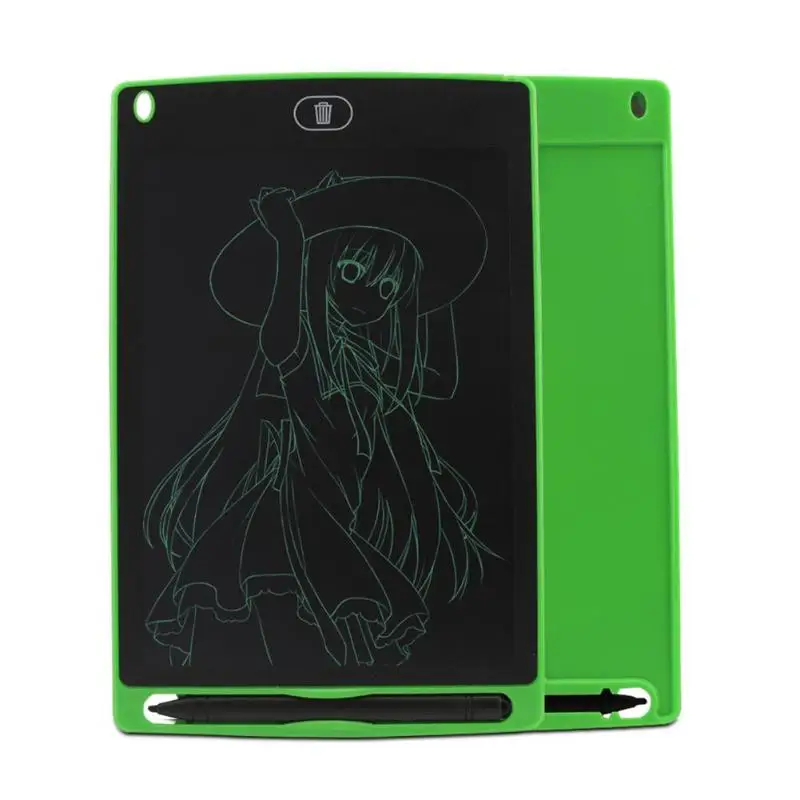 8,5 дюймов Смарт ЖК-планшет для письма электронный блокнот дети Рисование графика почерк доска обучающая игрушка с CR2020 батареей - Цвет: With Battery Green