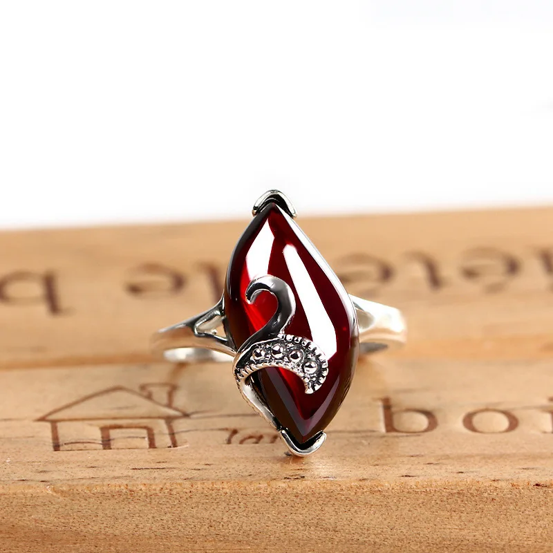 

Ring Anel Masculino Anel Masculino 925 Sterling Jewelry And Old Silversmith Manual Garnet Retro Female Character Index Ring