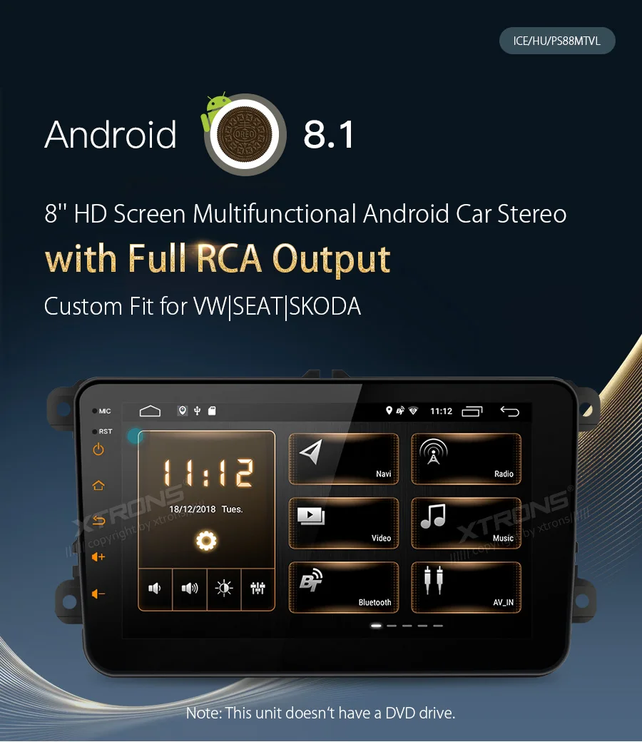 Cheap Android 8.1 8" Car Radio Player GPS full RCA OBD No DVD for vw Volkswagen Golf Plus Passat CC Touran Tiguan Sharan Skoda Seat 0