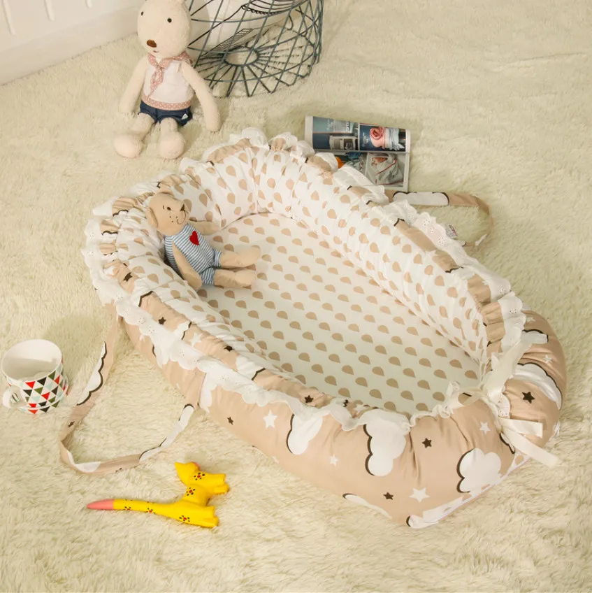 Baby Nest Bed Baby Crib Washable Travel Bed Crib for Newborn Infant Cotton Cot Bumper Cradle Dropshipping