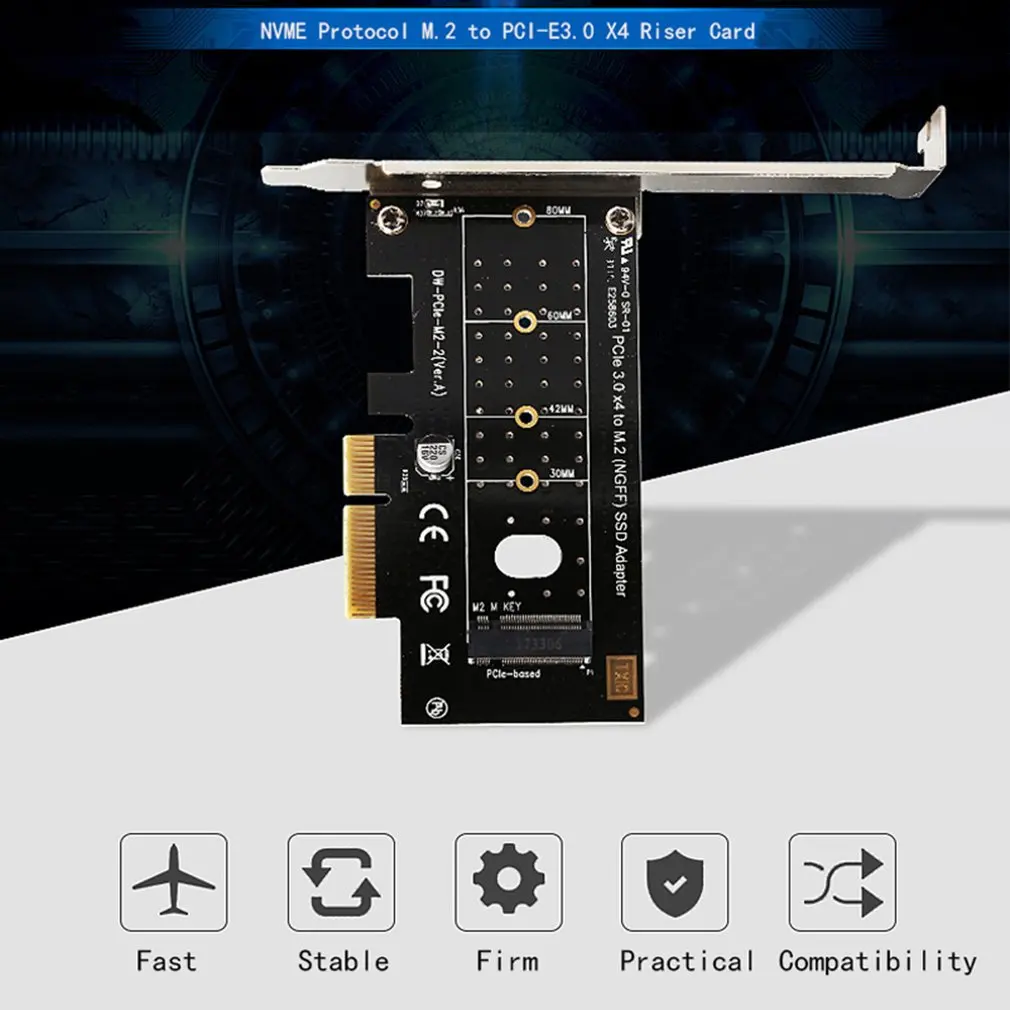 M.2 NVMe SSD NGFF к PCIE 3,0X4 адаптер M ключ интерфейс карты полный скорость 6 Гбит/с адаптер