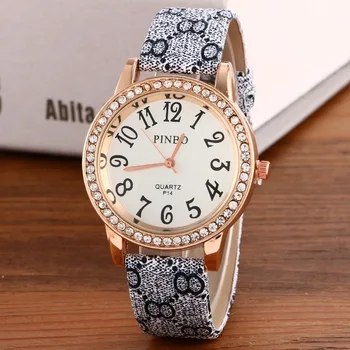 

Hot Sale 2020 New Classic Luxury Brand Rosy Gold Crystal Casual Quartz Watch Women Flower Leather Strap Dress Watches montres