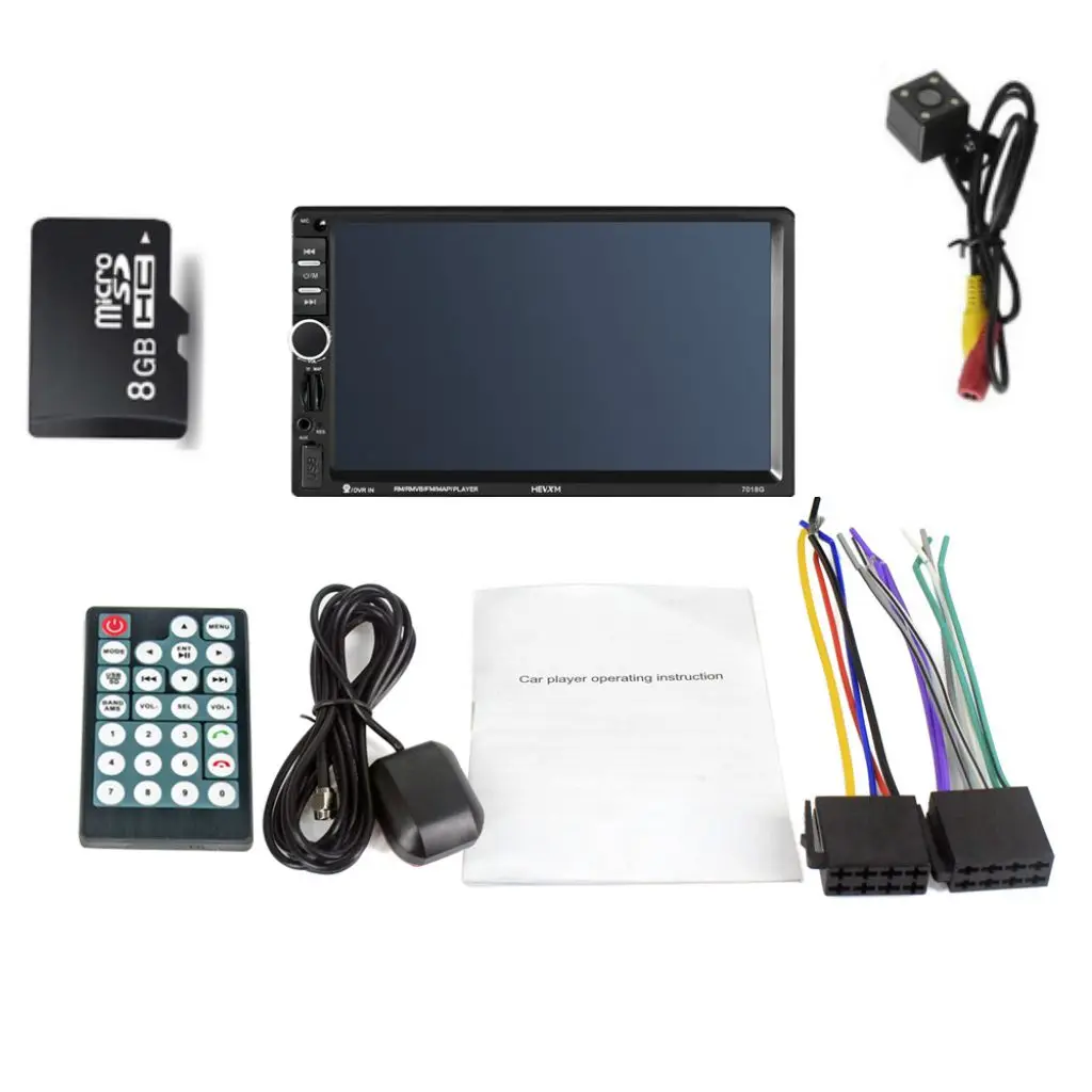

7018G 2 Din 7 inch HD Touch Screen Car Radio Multimedia MP5 Player GPS Navigation with Camera and Middle East Maps Bluetooth A