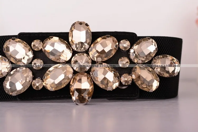 High Quality Flower Rhinestone Gem Waistand Women Belt Fashion Elegant