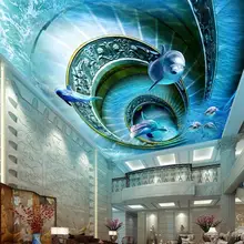 Индивидуальные 3D потолочные обои Дельфин для гостиной спальни 3d обои 3d потолочные обои фрески HD