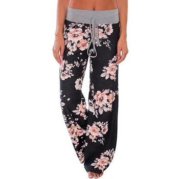

2020 Floral Leggings With Pockets Women Sexy Wide Leg Legins Women Plus Size leggings femme Female Loose Pants Women