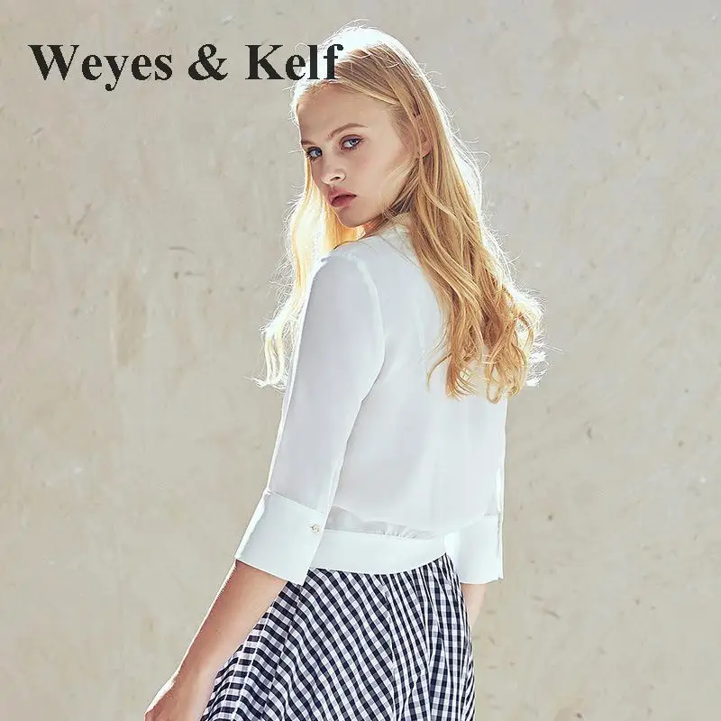 Weyes & Kelf весенние двубортные белые женские куртки блейзеры 2018 три четверти
