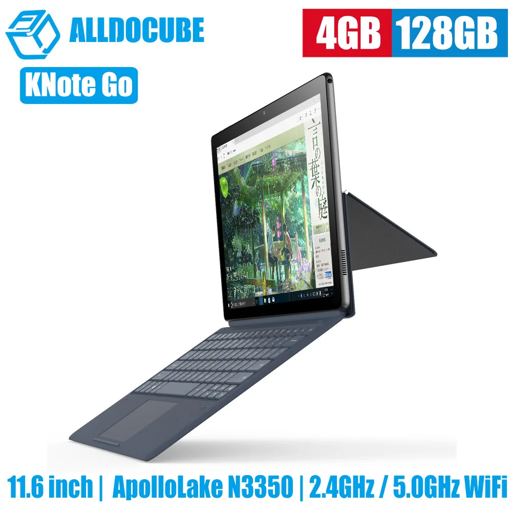 

ALLDOCUBE KNote Go 2 in 1 Tablets 11.6'' Windows 10 Intel Apollo Lake N3350 Quad Core 4GB RAM 128GB 5MP Cam HDMI with Keyboard