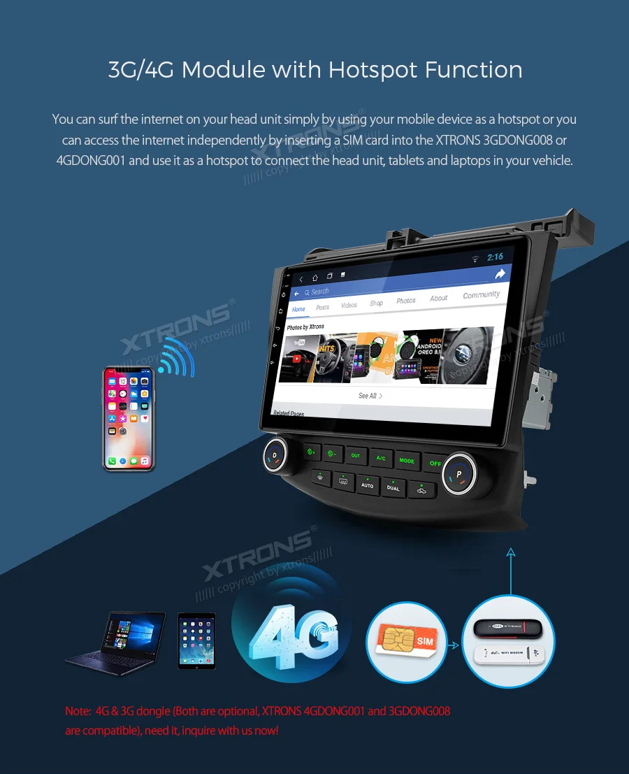 Excellent 10.1" Android 8.1 Oreo OS Car Multimedia Navigation GPS Radio for Honda Accord 2002-2007 with Split Screen Function Support 13