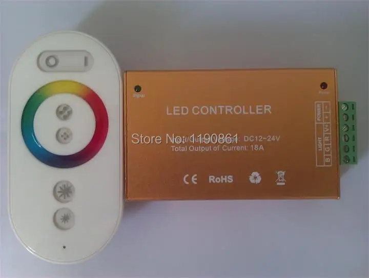 

DC12-24V 6keys led rf gold silver shell rgb touch controller for 5050 strip
