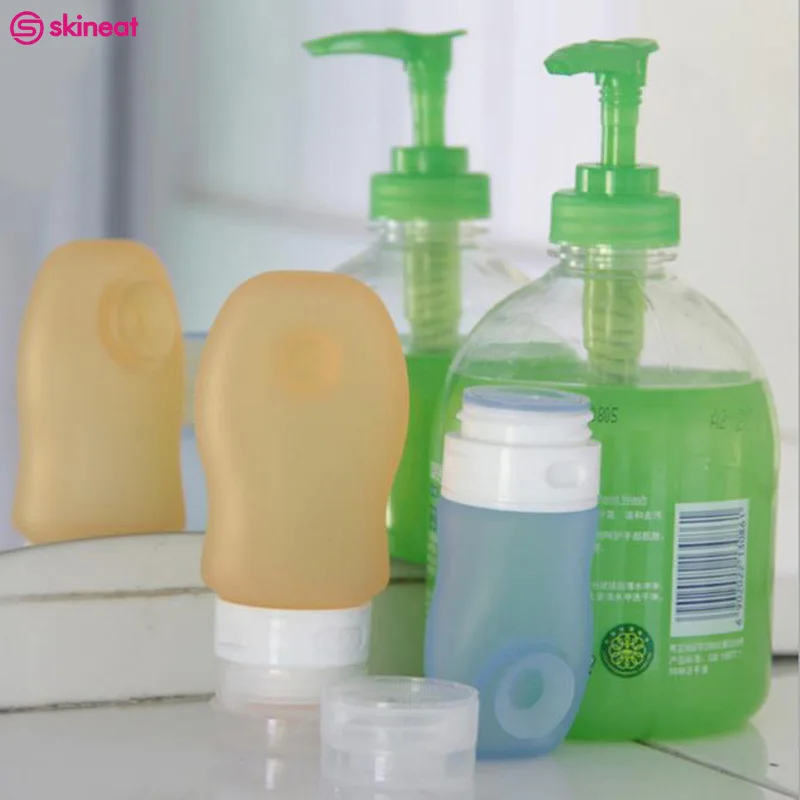 Skineat 3Pcs Refillable Bottles Travel Silicone Botellas Recargables
