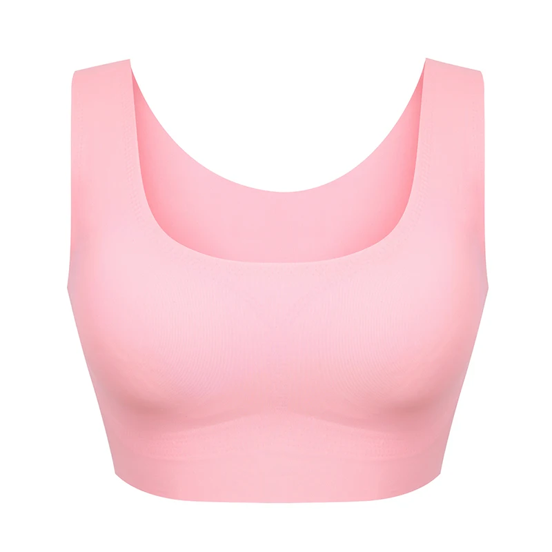 2017 New Women Girls Padded Seamless Bra Vest Tops Rimless Bras Plus