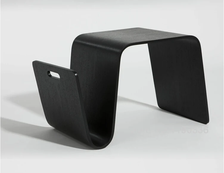 Curved Plywood Bent wood Black small tea table/ modern wood coffee side table solid wood coffee table side cafe table