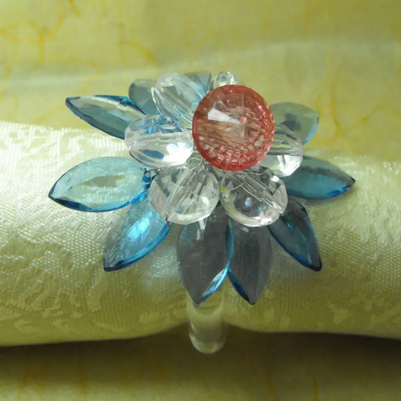 acrylic beaded flower napkin rings, napkin holder,in Napkin Rings from