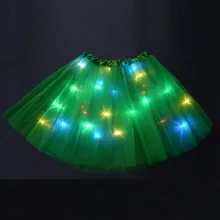 40cm length Women Adult LED Skirt Solid Color Neon Light Tutu Tulle Stage Ballet Dancing Girls Skirts