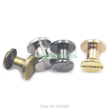 

100 PCS Metal Studs Screw back Rivet Leather Craft Brass Button Chicago Belt 2 Size 4 Colors Choice