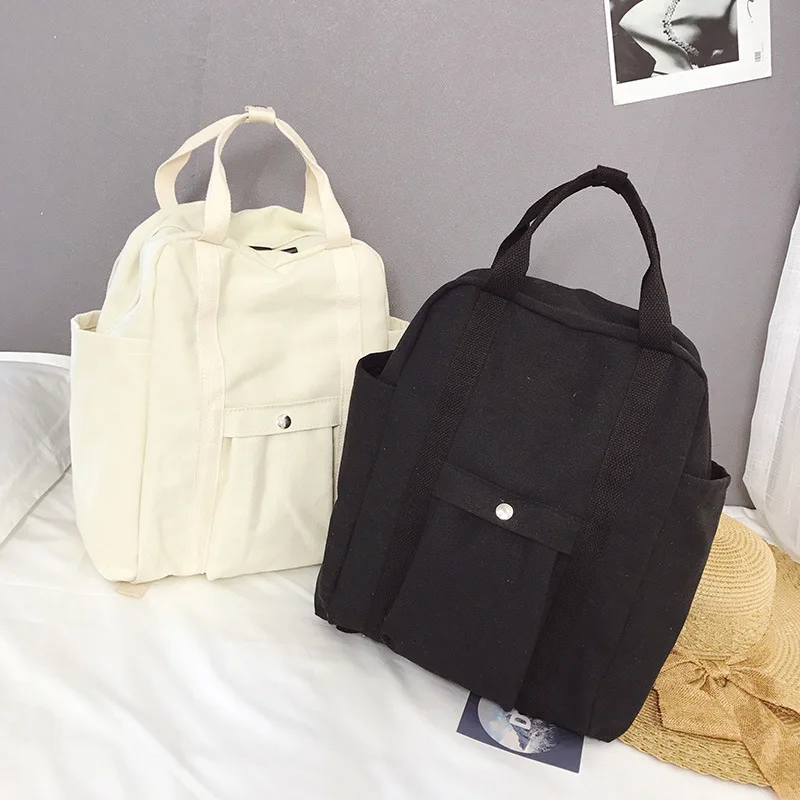 

Korean version 2019 New backpack female ins canvas Travel knapsack Leisure College Student bag Ms. handbag
