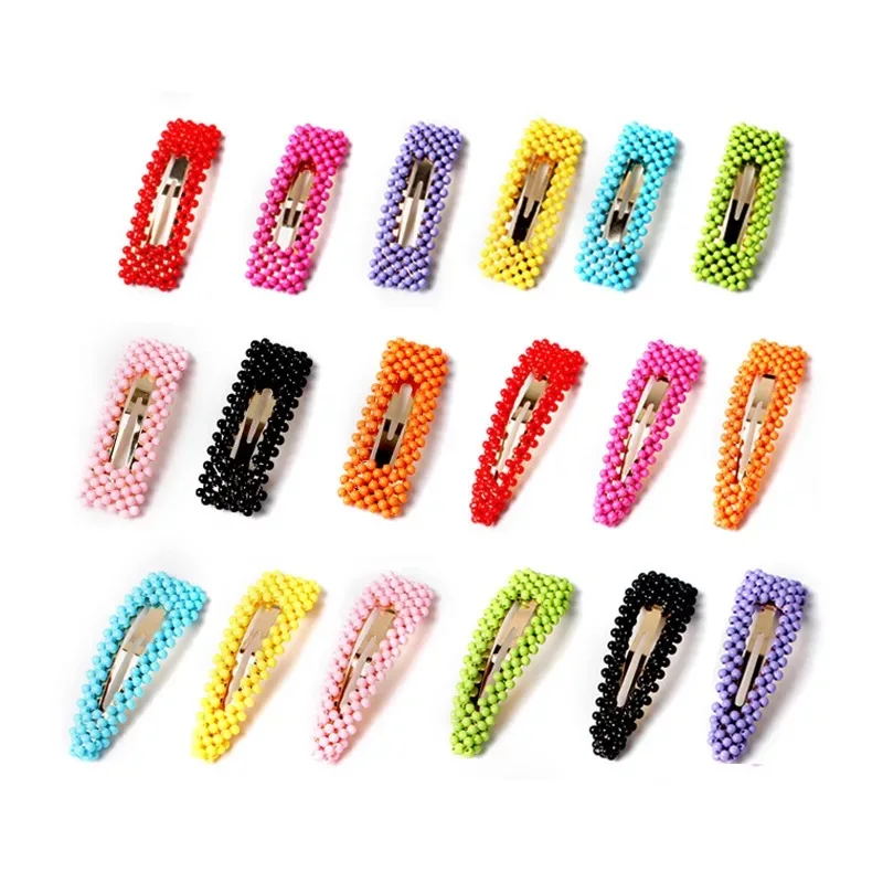 New Women's Hair Clip Women's Colorful Beads Hair pins Korean Design Snap Barrette Stick Hairpin Hair Styling Accessories