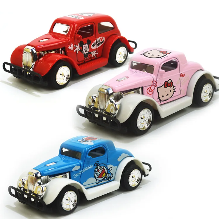 

Children's inertia toy car pull back alloy car q version cartoon public classic car beetle