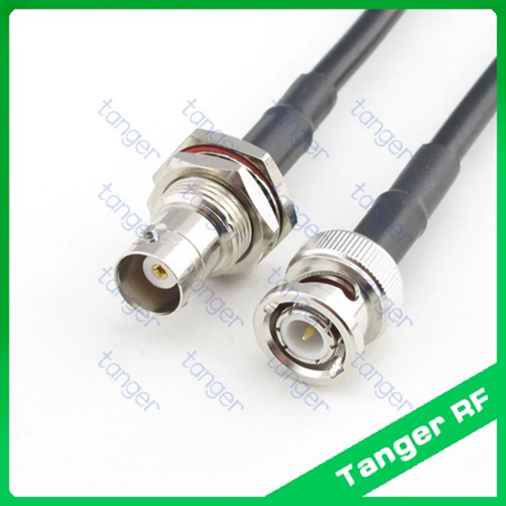 

Hot sale BNC male plug to BNC female jack front with nut RF RG58 Pigtail Jumper Coaxial Cable 3Feet 100cm and High Quality New